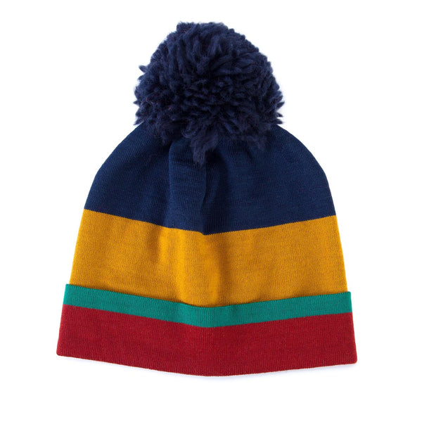 sghevit beanie hat pon pon blue multicolor
