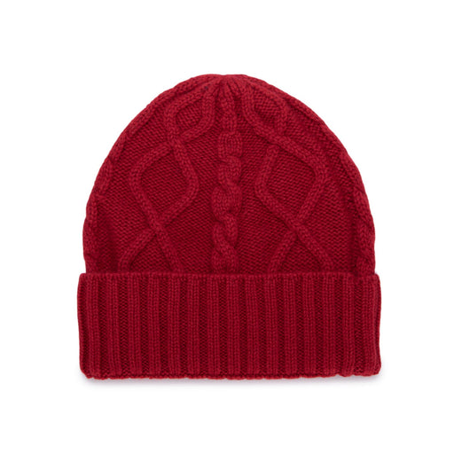 157 BERRETTO WAFFLE RISVOLTO  ROSSO