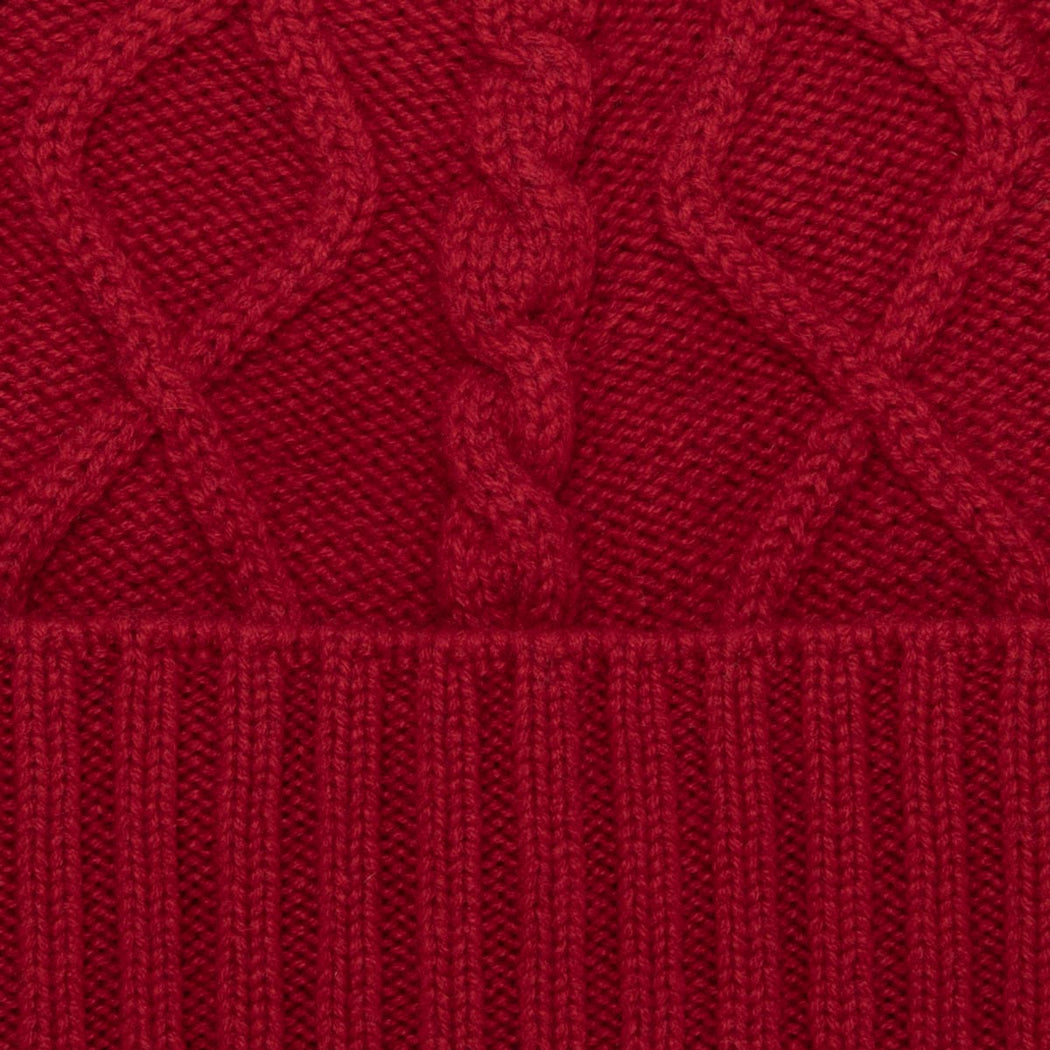 157 BERRETTO WAFFLE RISVOLTO  ROSSO