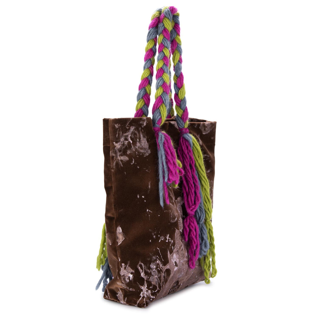 SH23116 SHOPPER ITALIA  MARRONE/ROSA