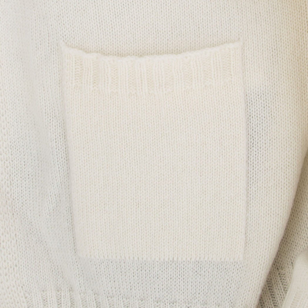 10178 CARDIGAN TASCHE PANNA  BIANCO PANNA
