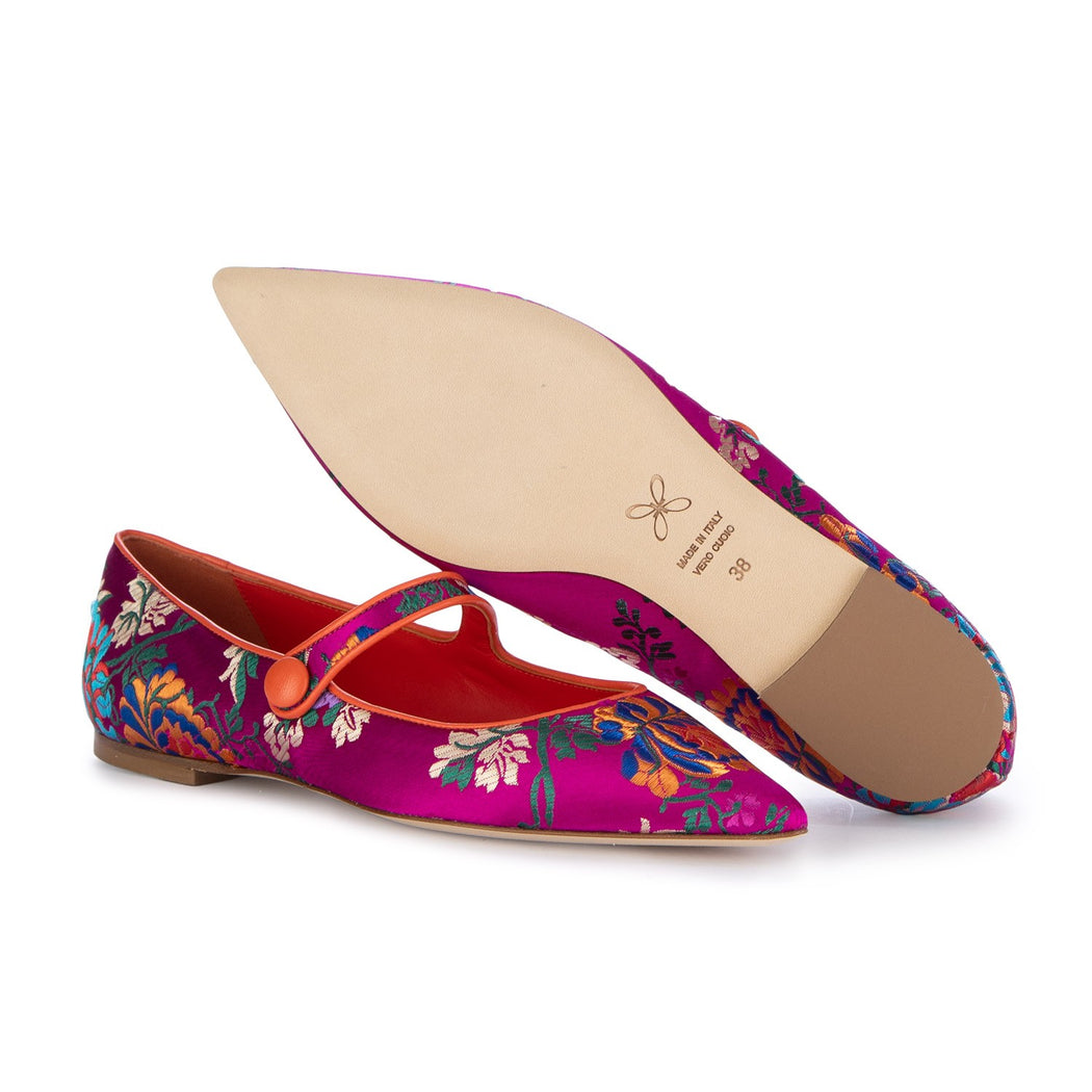 7874/JDR GEISHA 8 ROSSO NAPPA ARANCIO  FUCSIA