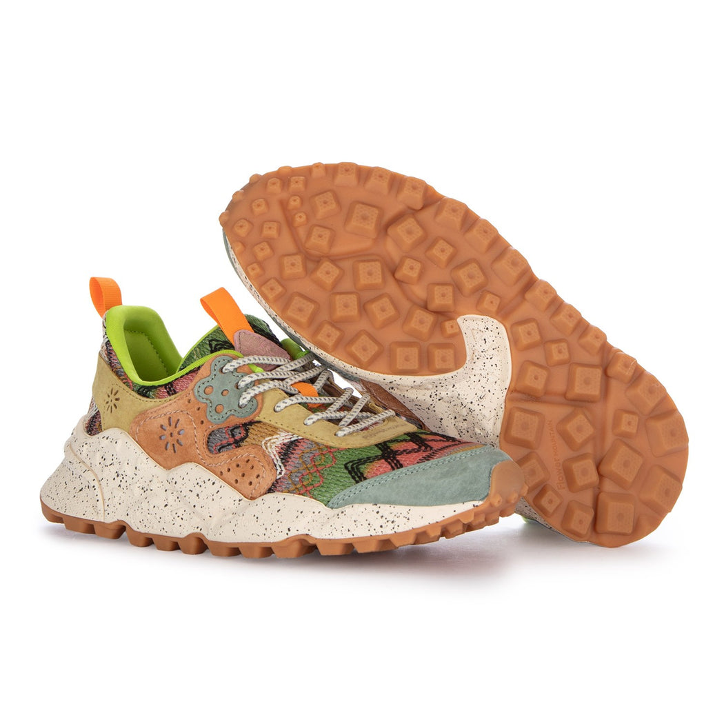 KOTETSU SUEDE/KNITTED MULTI FABRIC  VERDE/ROSA/BEIGE