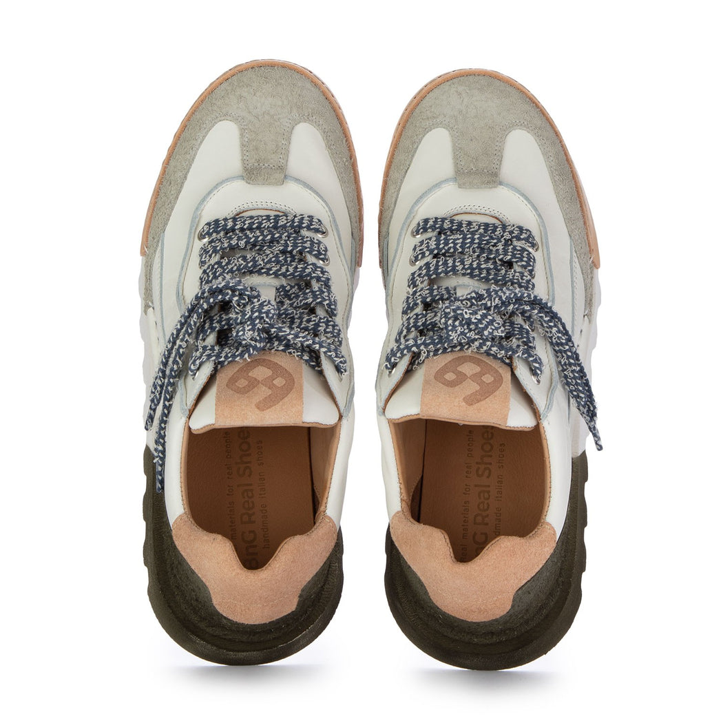 LA SNEAKER SFUMATA MILITARE U2021-14A  BIANCO/VERDE