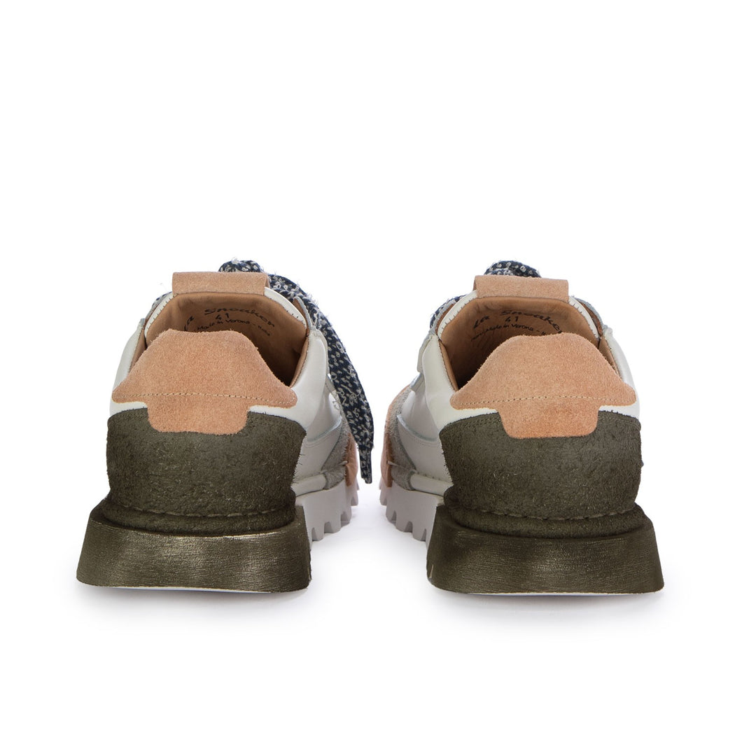 LA SNEAKER SFUMATA MILITARE U2021-14A  BIANCO/VERDE