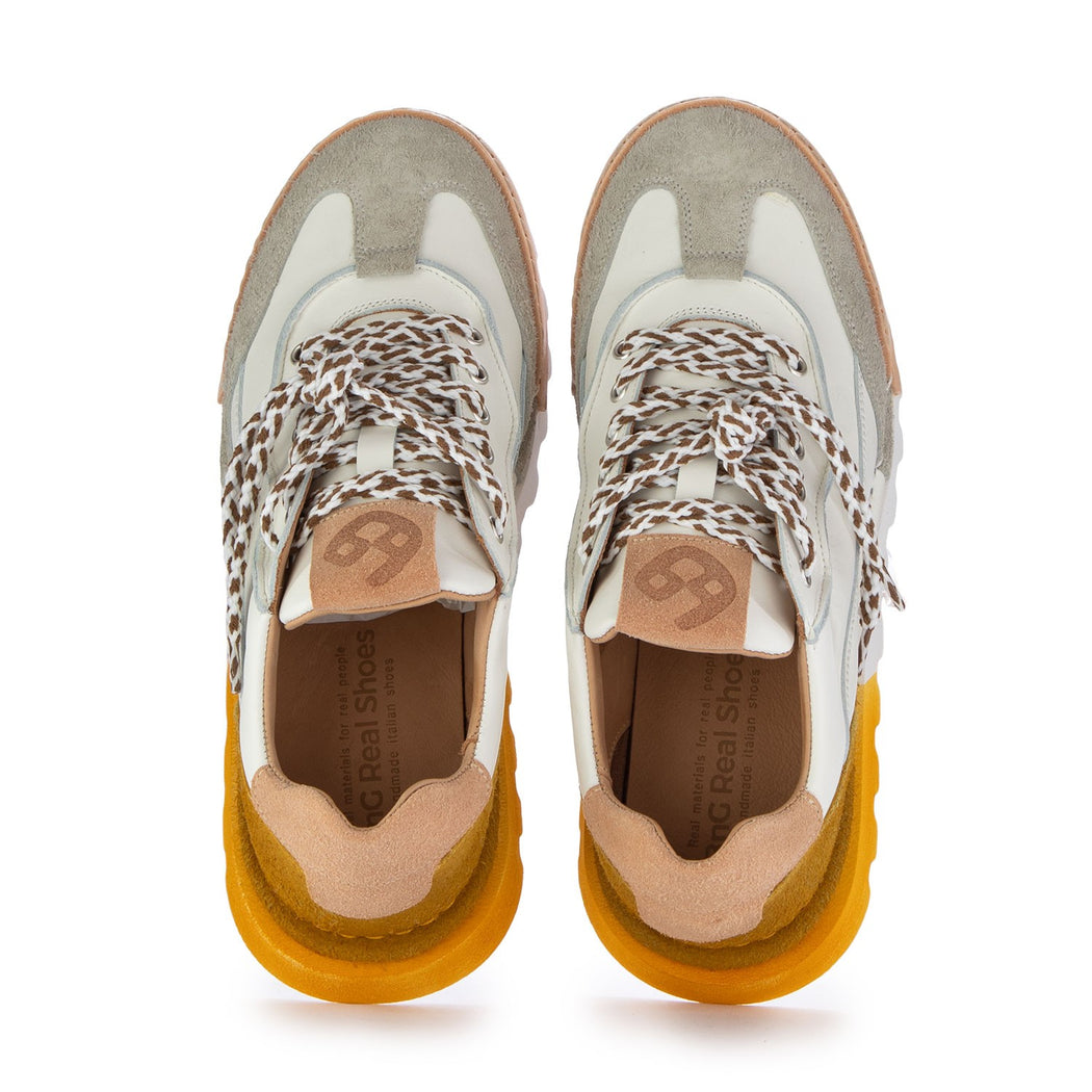 LA SNEAKER SFUMATA GIALLA U2021-14A  BIANCO/GIALLO