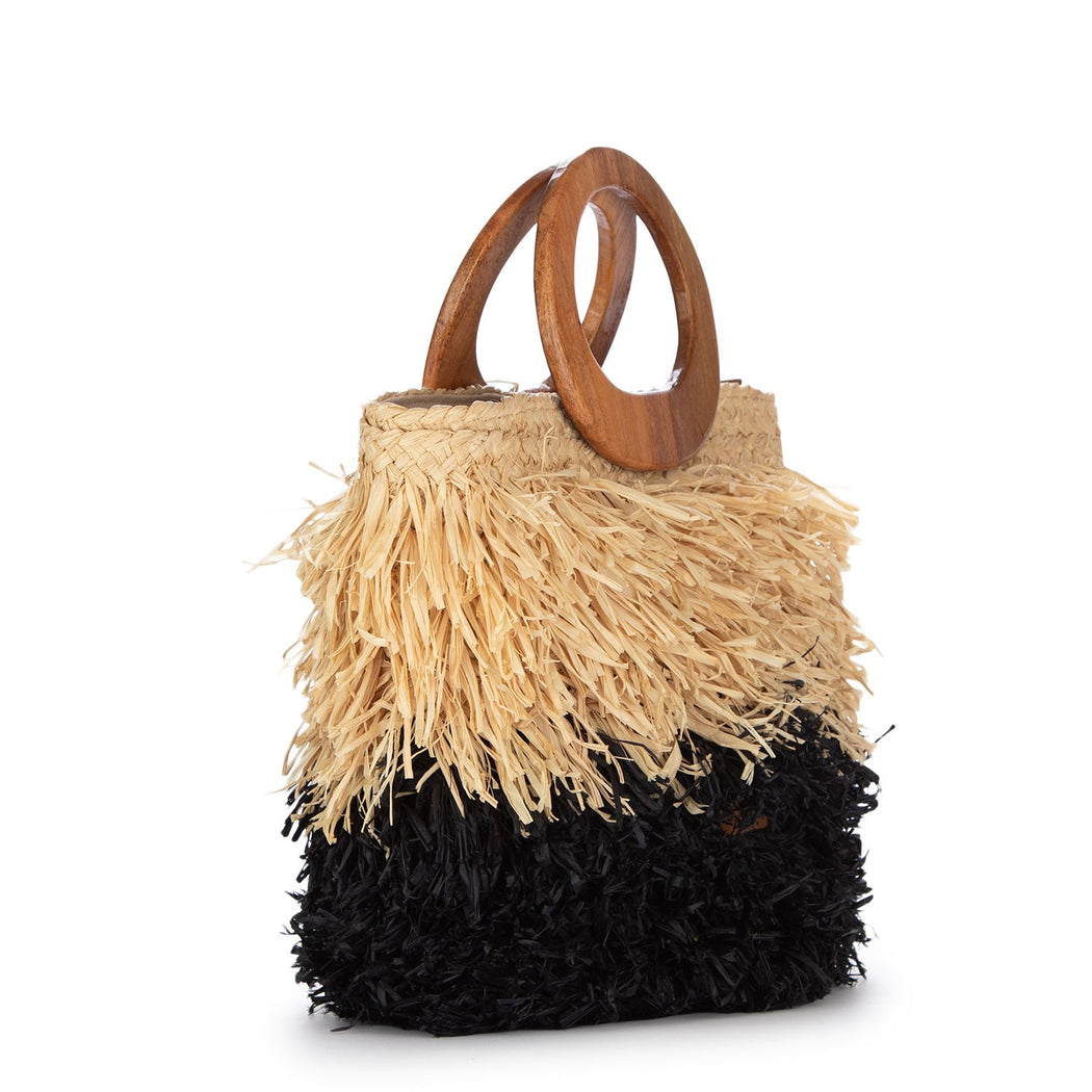 KESHIA MEDIUM 31282 STRAW BLACK  BEIGE