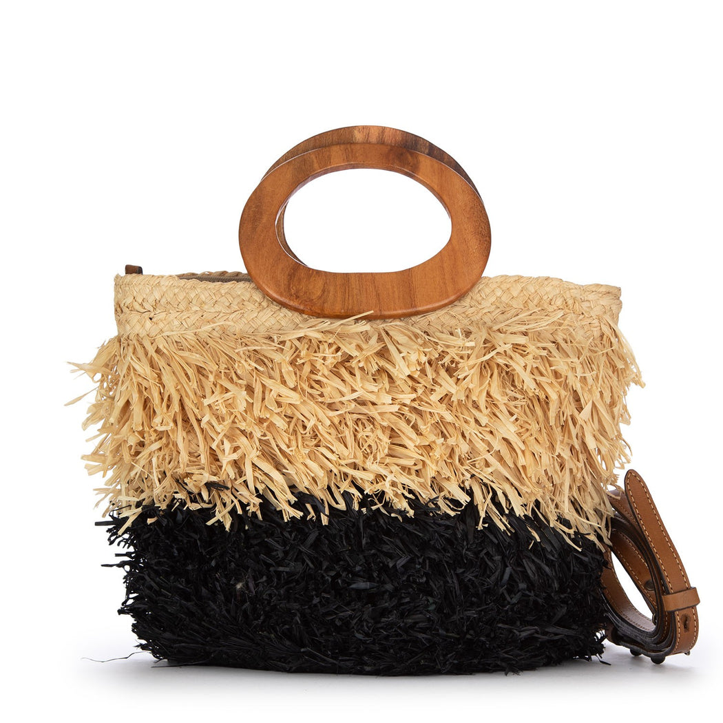 KESHIA MEDIUM 31282 STRAW BLACK  BEIGE