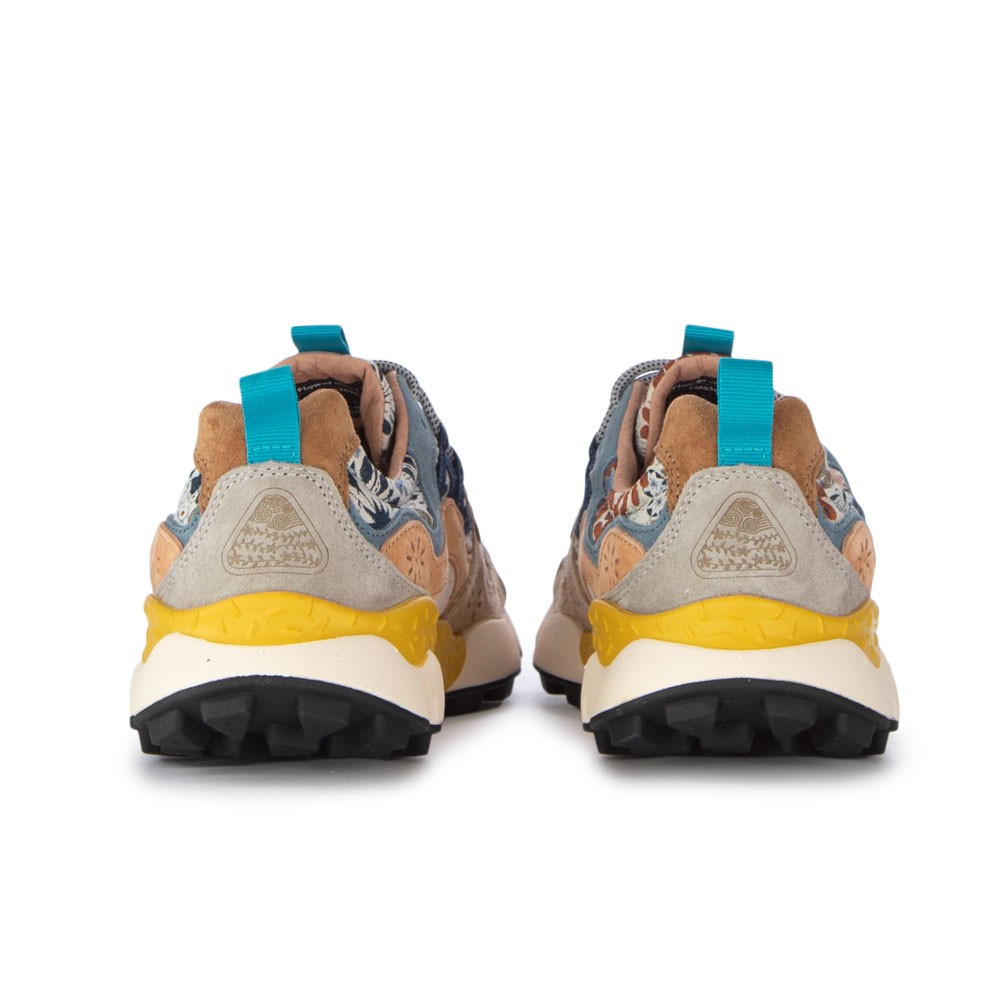 YAMANO 3 SUEDE/JAQUARD FLOWERS PRINT  BIANCO/BLU