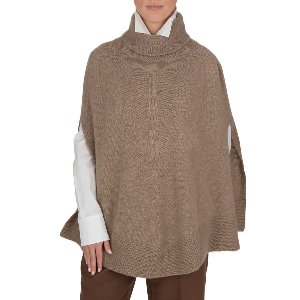 010121 PONCHO COLLO ALTO  MARRONE