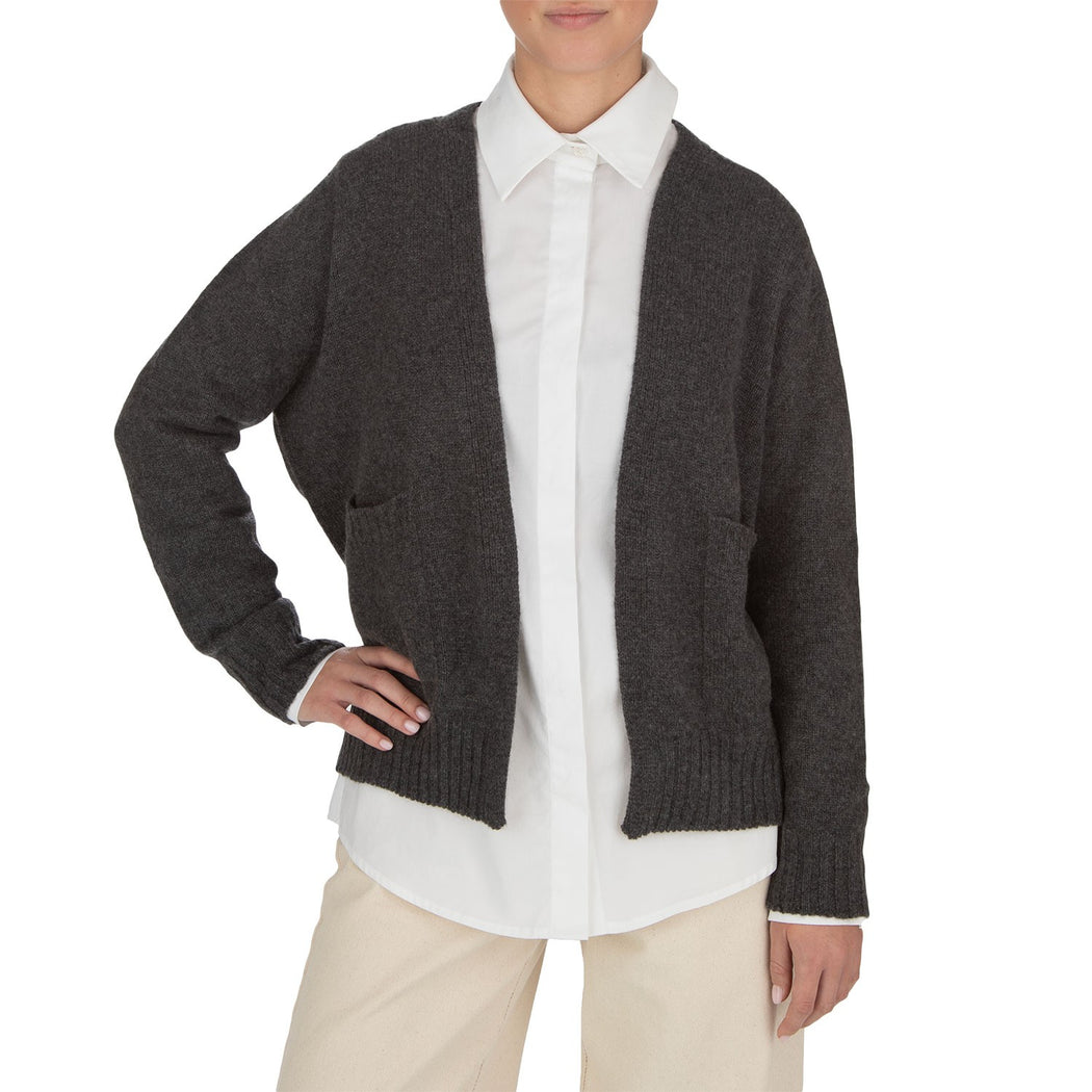 10178 CARDIGAN TASCHE GRIS2  GRIGIO