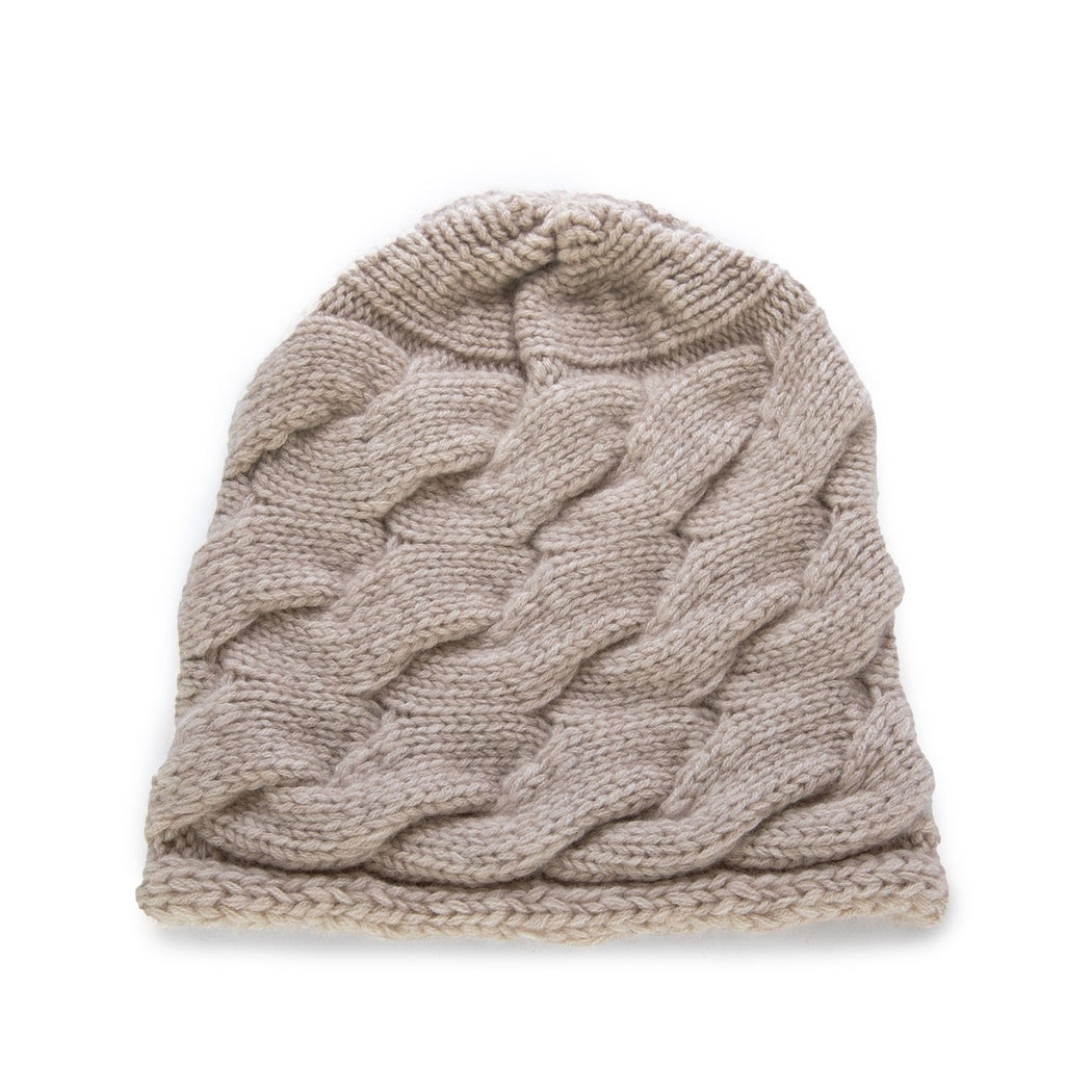 459 BERRETTO TRECCIA PESANTE SILVER  BEIGE