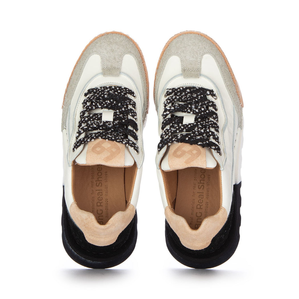 LA SNEAKER SFUMATA NERA D2223-14A  BIANCO/NERO