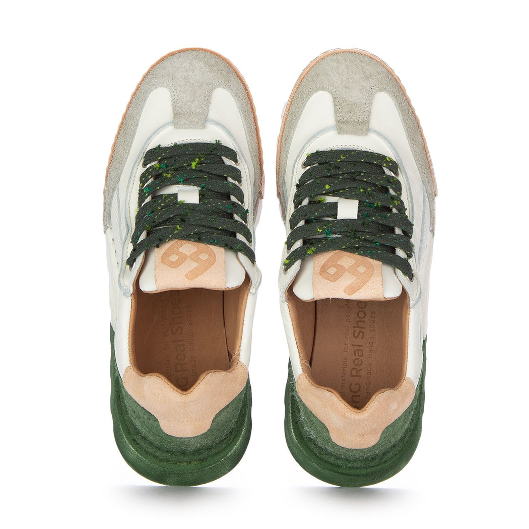 LA SNEAKER SFUMATA MENTA D2223-14A  BIANCO/VERDE