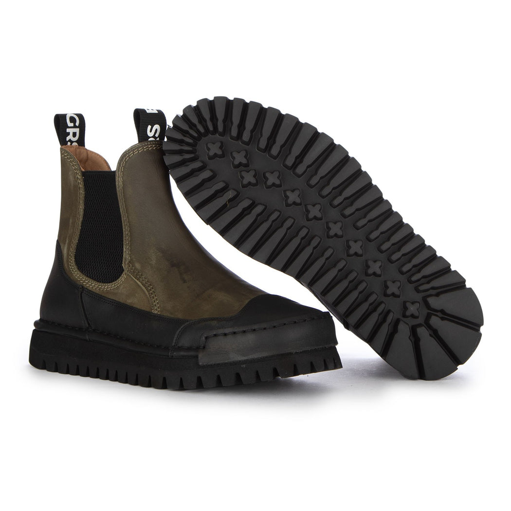 LA BIKER BEATLES MILITARE U2402-12CZ  VERDE/NERO