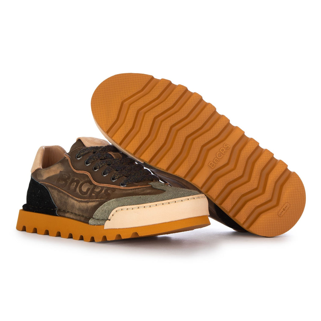 LA SNEAKER MILITARE NOCE U2021-14B MARRONE/VERDE