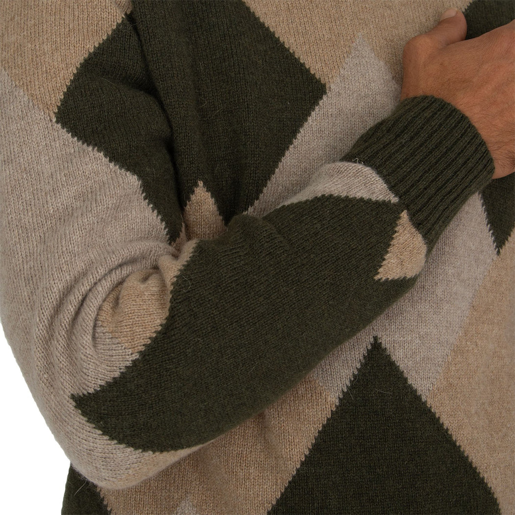AL5-06 GIROCOLLO ROMBI 10156  VERDE/BEIGE/GRIGIO