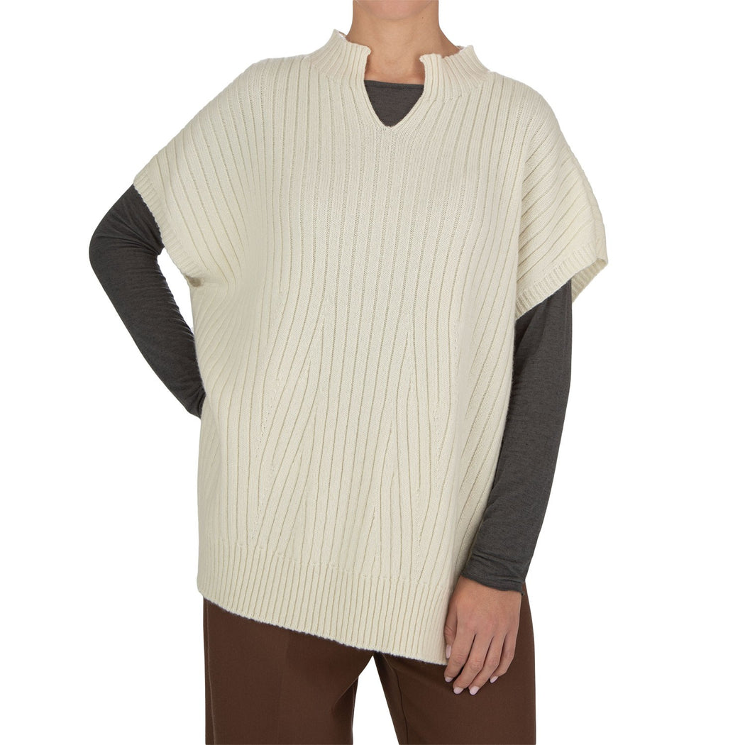 10140 PONCHO COSTE PANNA  BIANCO