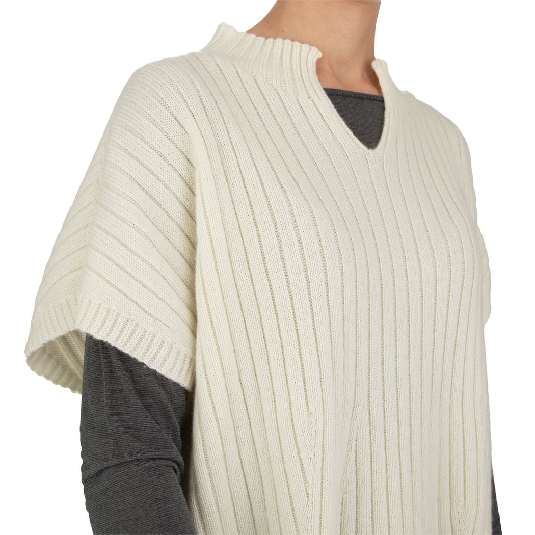 10140 PONCHO COSTE PANNA  BIANCO