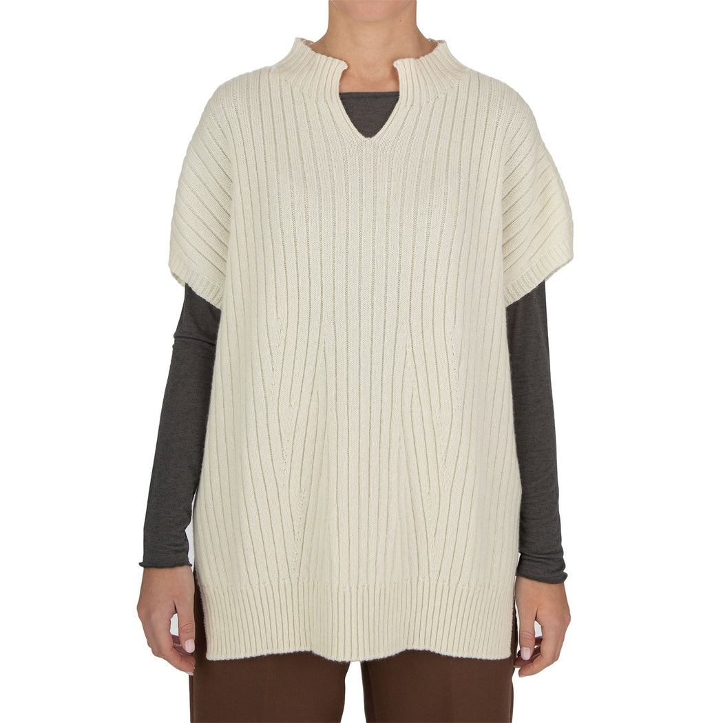 10140 PONCHO COSTE PANNA  BIANCO