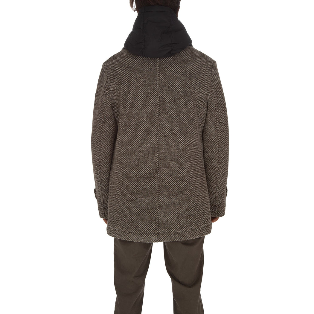 HOODED CHEST PEACOAT BLASIUS  2509 MARRONE/NERO