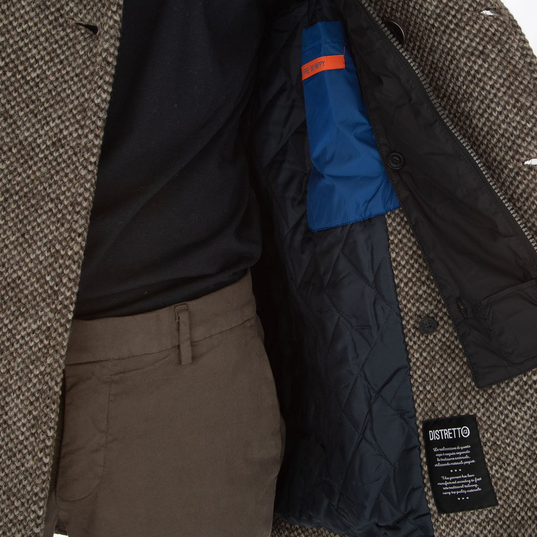 HOODED CHEST PEACOAT BLASIUS  2509 MARRONE/NERO