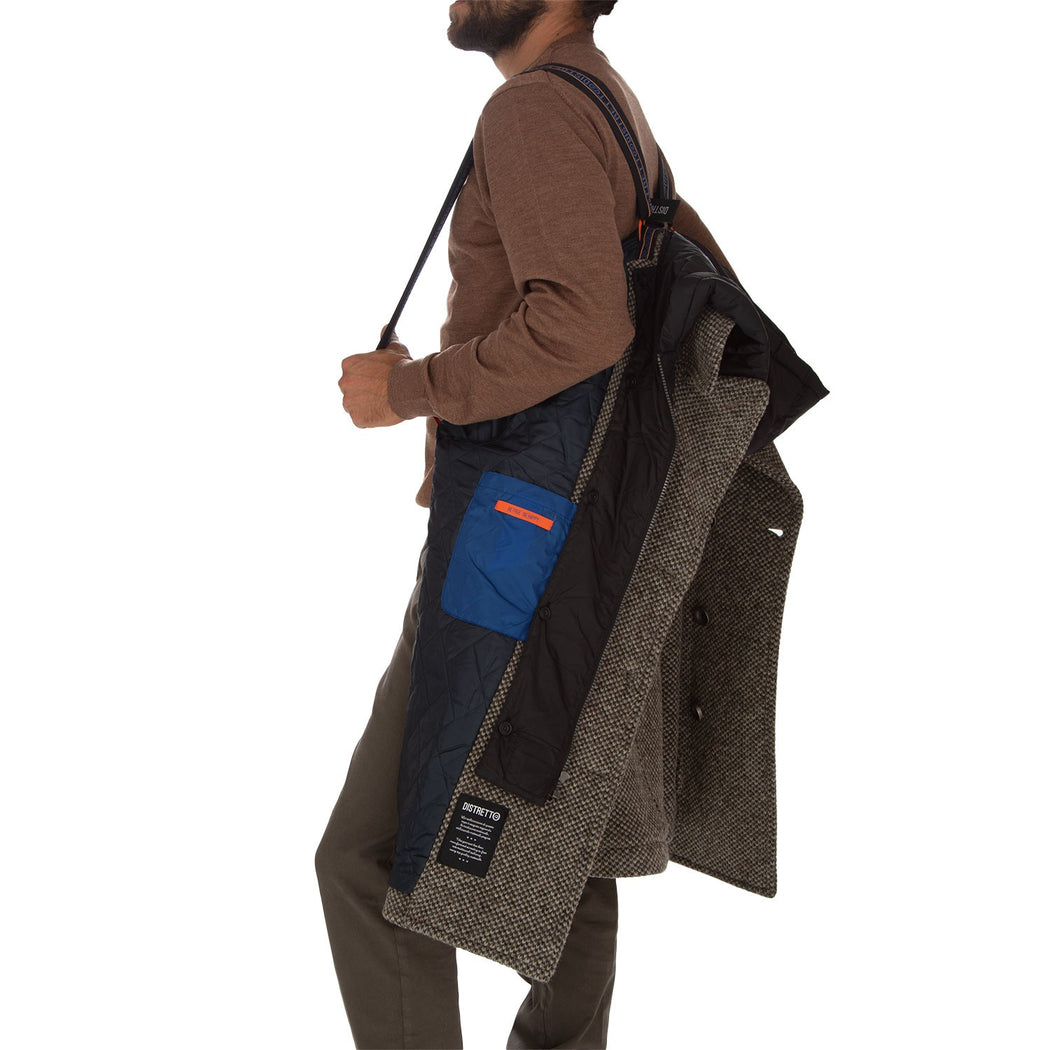 HOODED CHEST PEACOAT BLASIUS  2509 MARRONE/NERO
