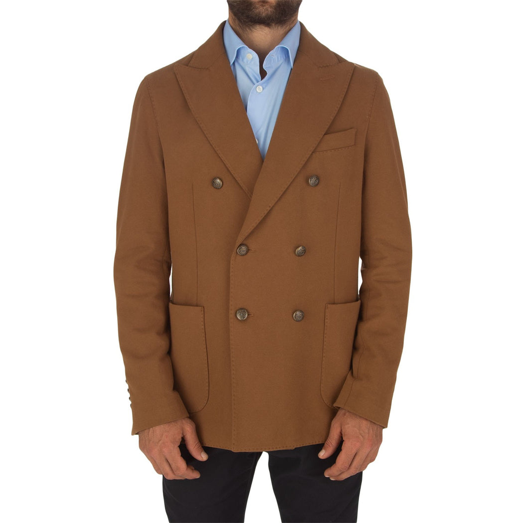 CN4927 DOUBLE BREASTED L.F.  1168  MARRONE