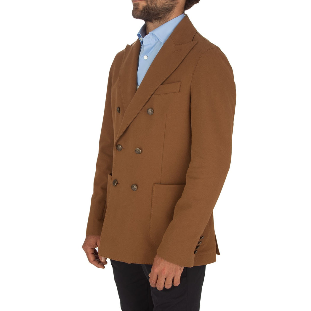 CN4927 DOUBLE BREASTED L.F.  1168  MARRONE