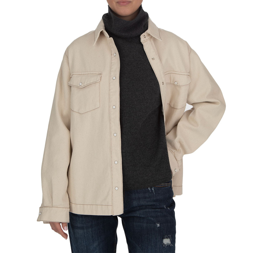 DEMETRA-7 CAMICIA OVER  BEIGE ECRU
