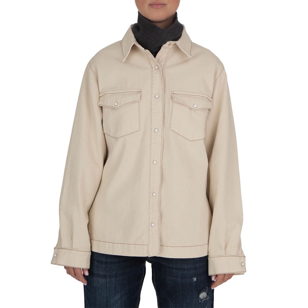 DEMETRA-7 CAMICIA OVER  BEIGE ECRU