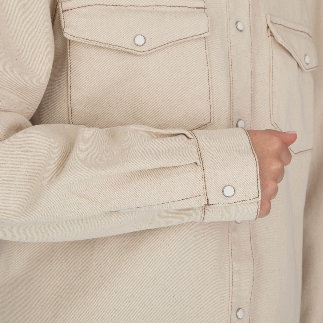 DEMETRA-7 CAMICIA OVER  BEIGE ECRU