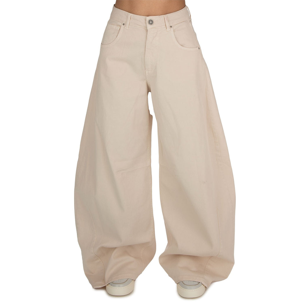 IRIDE-9 PANTALONE BALLOON  BIANCO PANNA