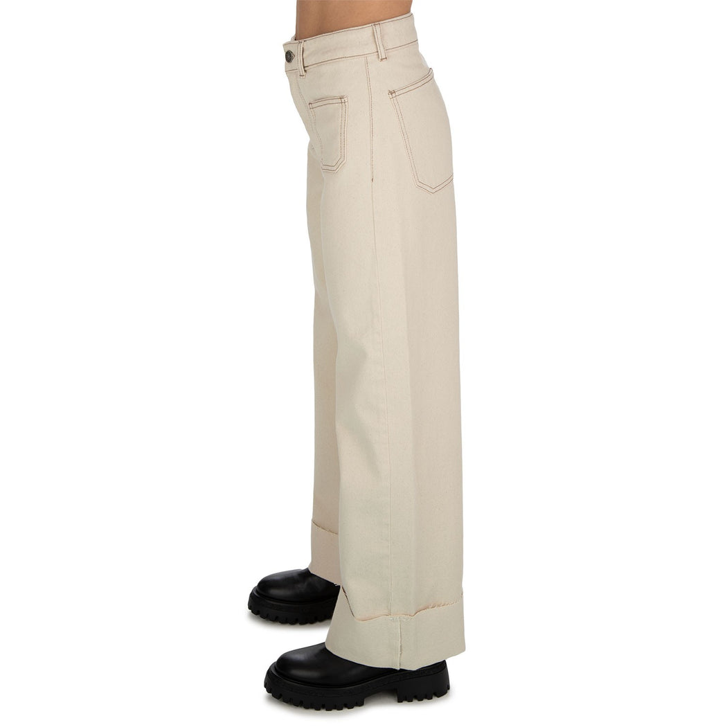 ERMES-5 PANTALONE CROPPED  BEIGE