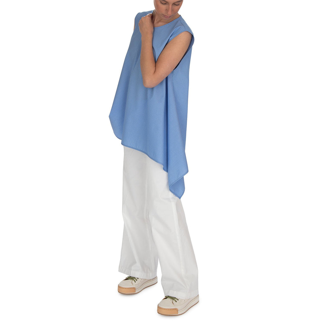 BLUSA SMOCK  AZZURRO/BIANCO