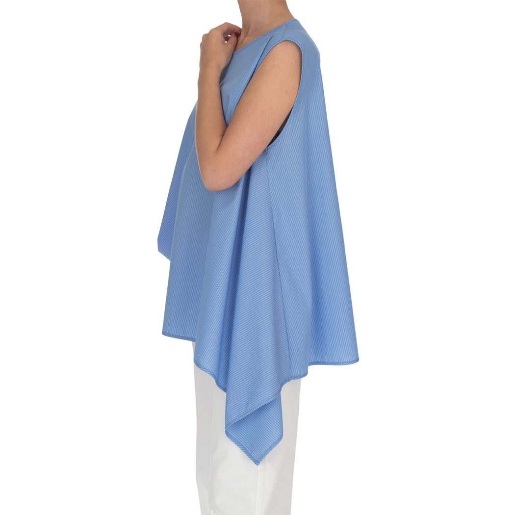 BLUSA SMOCK  AZZURRO/BIANCO