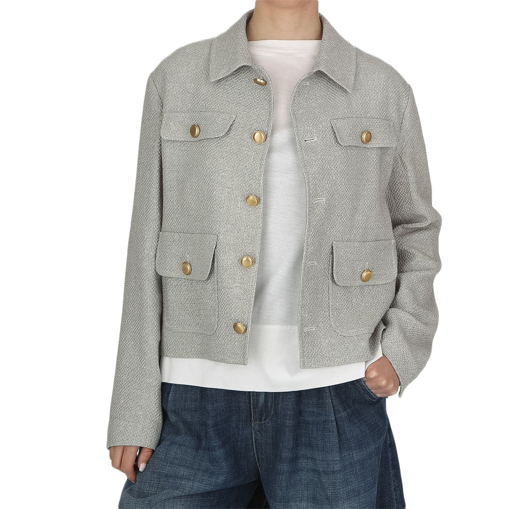 FD3970 CROPPED JACKET  0035 GRIGIO