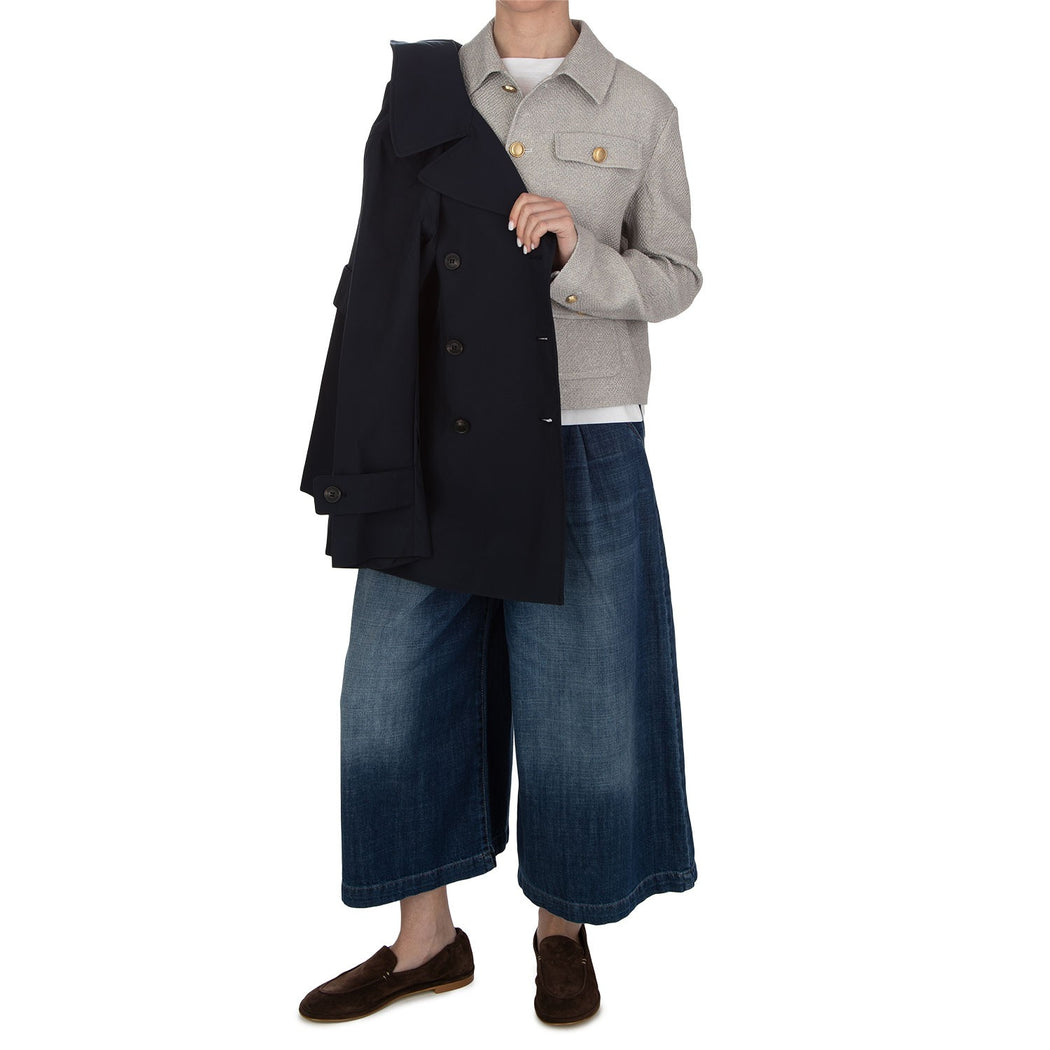 FD3970 CROPPED JACKET  0035 GRIGIO