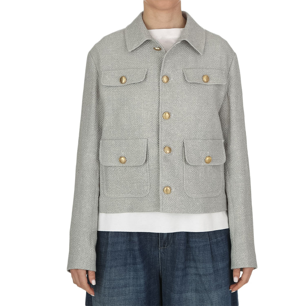 FD3970 CROPPED JACKET  0035 GRIGIO