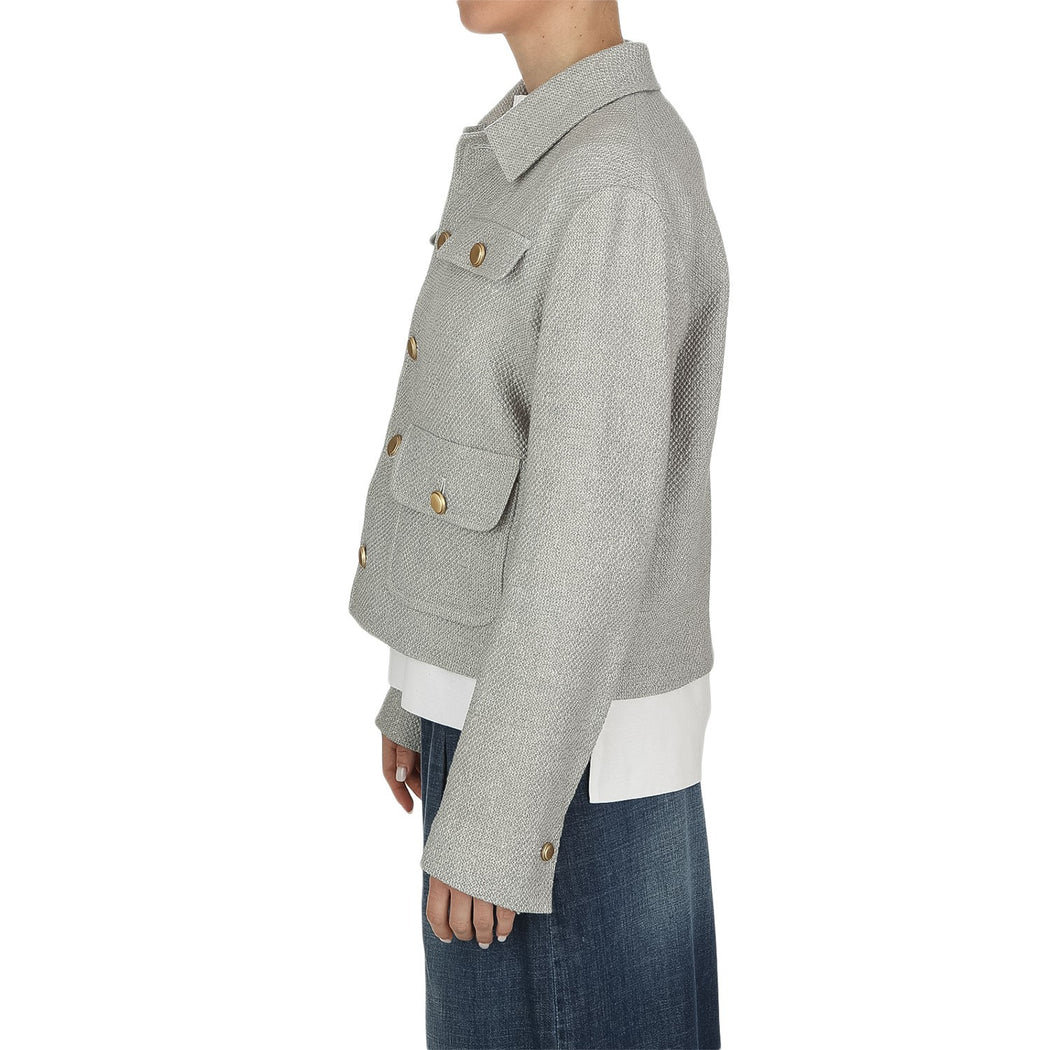 FD3970 CROPPED JACKET  0035 GRIGIO