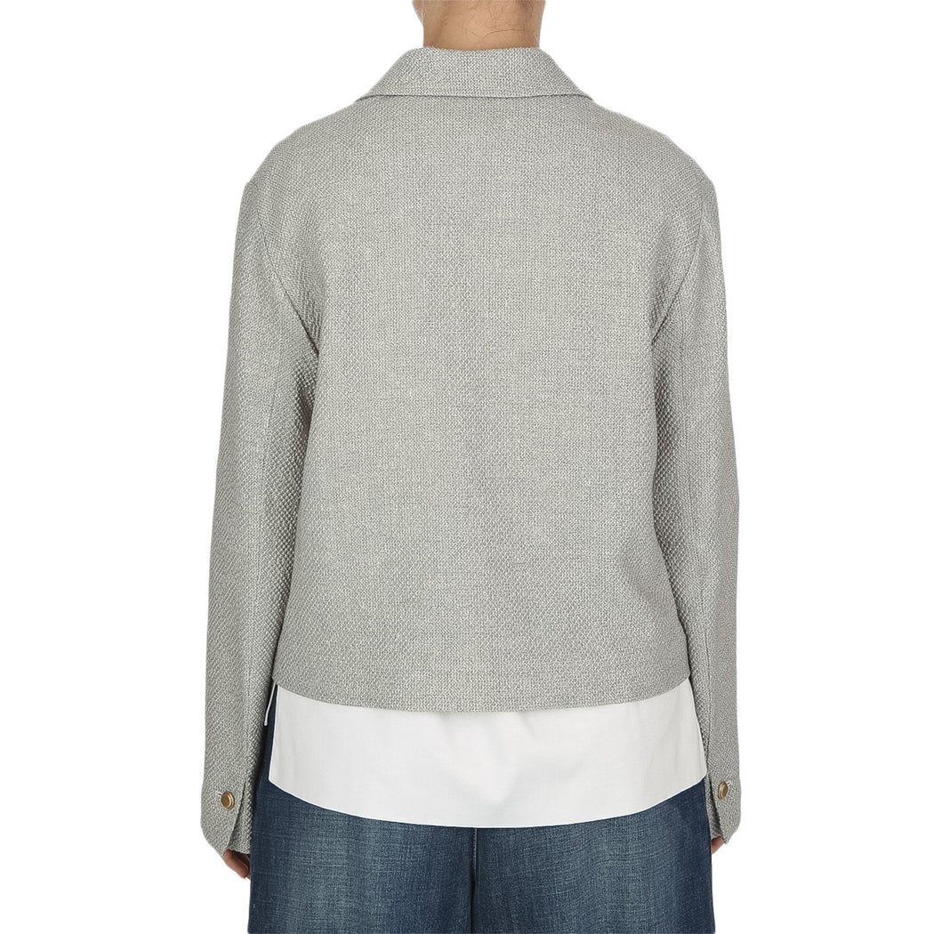 FD3970 CROPPED JACKET  0035 GRIGIO