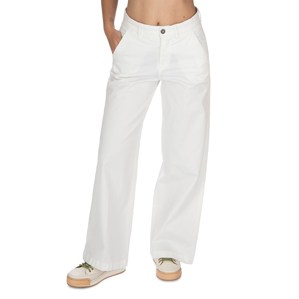 DENISE CHINOS-51 LONG GAUCHO  BIANCO