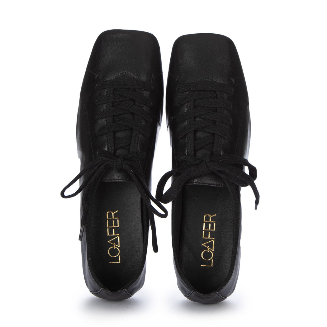 ELE FLAT LACE UP  NERO