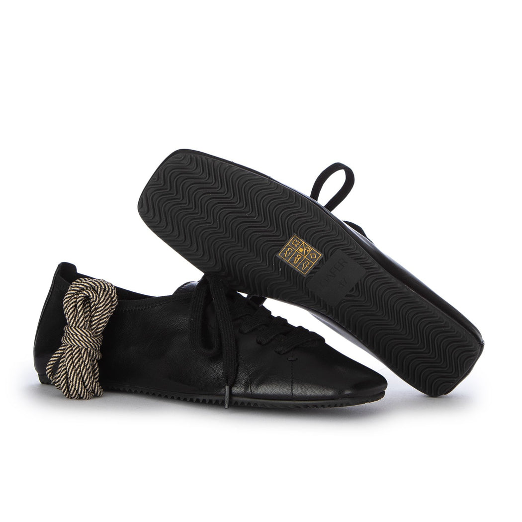 ELE FLAT LACE UP  NERO