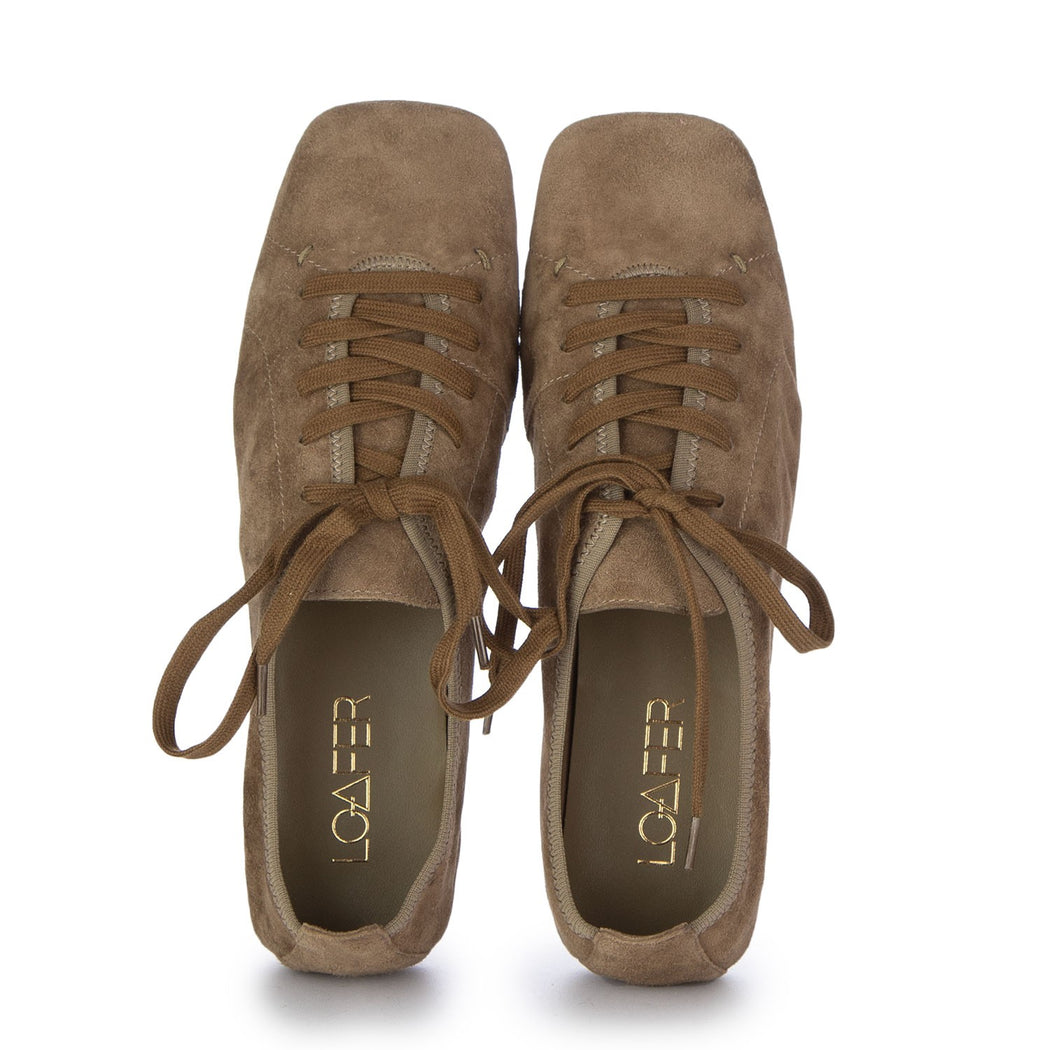 ELE FLAT LACE UP  KHAKI