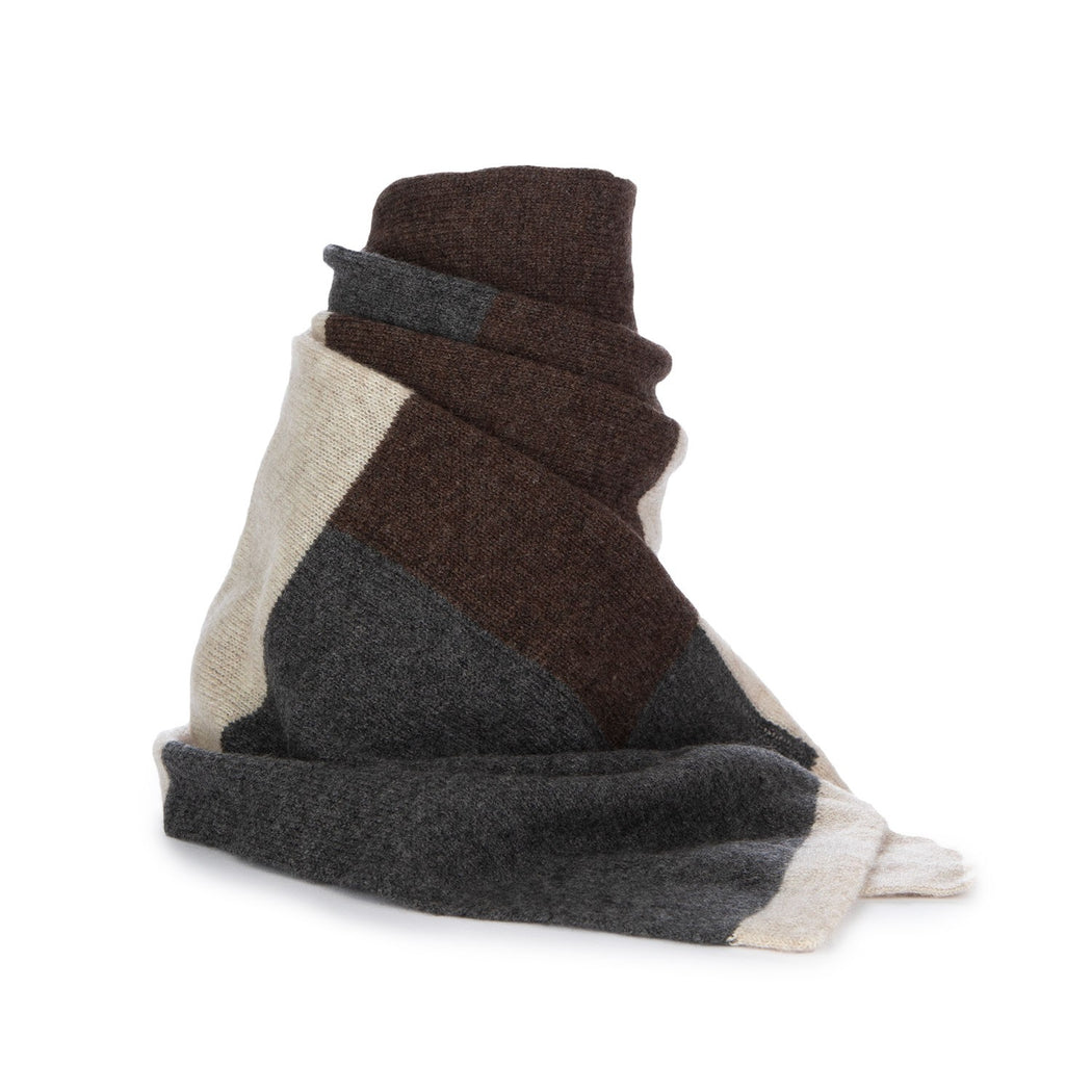 102M SCIARPA MONDRIAN M-GRIS2/SILVER/RICCIO