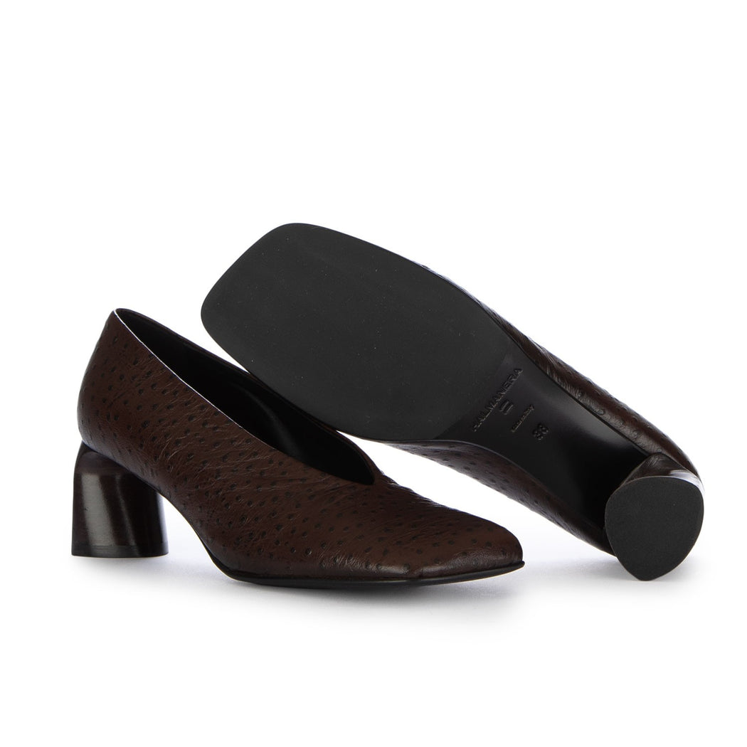 CAMI01 OSTRICH MOKA  MARRONE SCURO