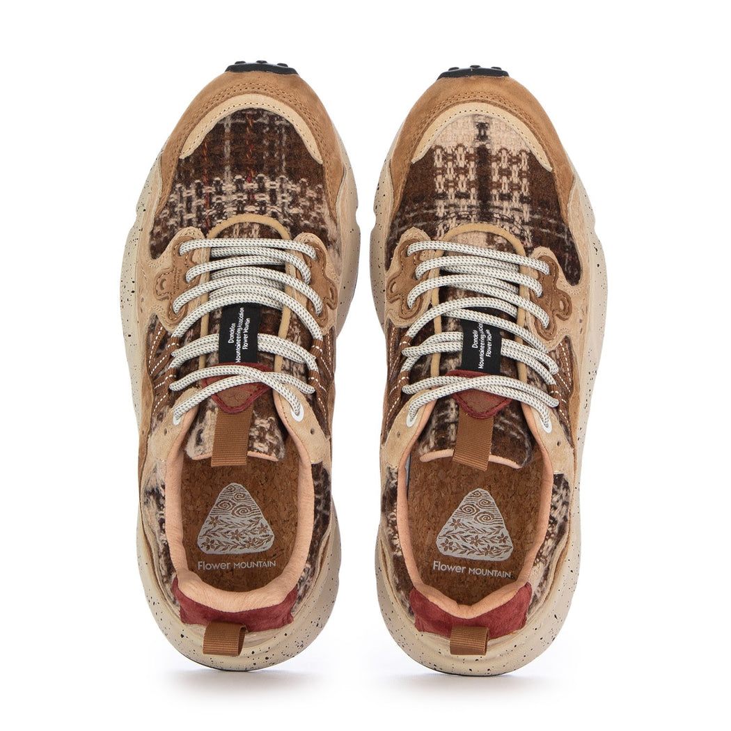 YAMANO 3 SUEDE/FABRIC CHECKED  MARRONE