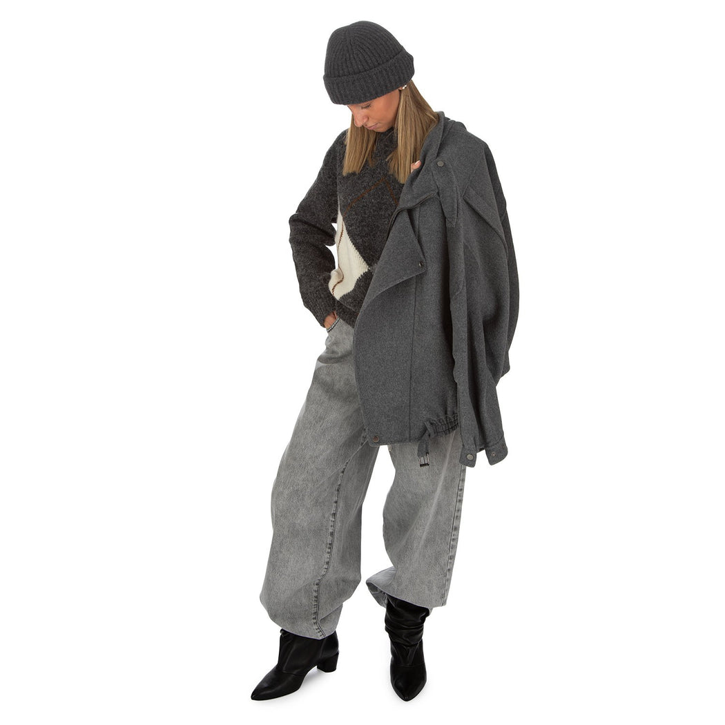 ZEFIRO-10 PANTALONE SLOUCHY  GRIGIO