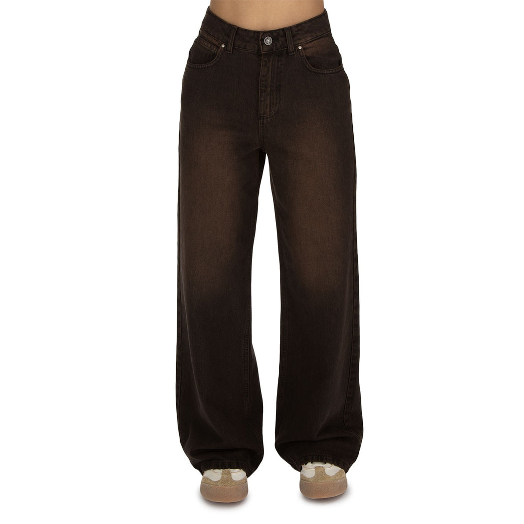 SELENE-17 PANTALONE PALAZZO  MARRONE